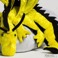 Shoulder dragon XXL, bright yellow, spiky crest
