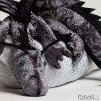 Shoulder dragon XXL, silver grey, spiky crest