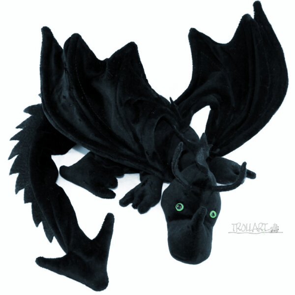 Shoulder dragon XXL, black, spiky crest