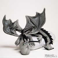 Shoulder dragon XXL, Special Ed., silvery shimmer, spiky crest