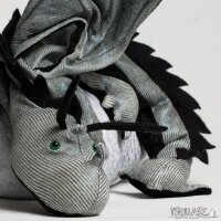 Shoulder dragon XXL, Special Ed., silvery shimmer, spiky...
