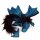 Shoulder dragon XXL, Special Ed., black-turquoise shimmer, plushy crest