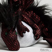 Shoulder dragon XXL, Special Ed., black & red sequin,...