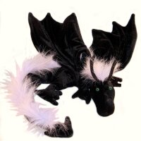 Shoulder dragon XXL, black with a purple plushy crest