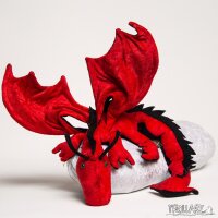 Shoulder dragon XXL, red, spiky crest