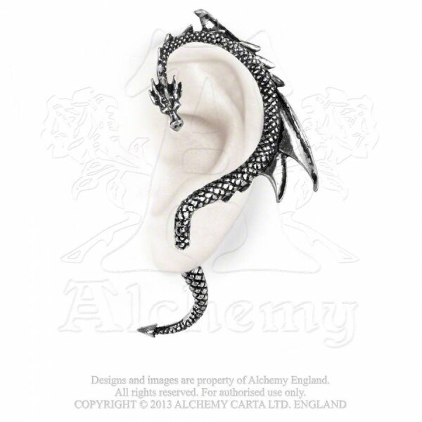 Drachen Ohrring von Alchemy, linkes Ohr