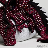 Shoulder dragon XXL, Special Ed., sequin bordeaux, spiky...