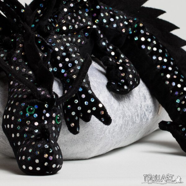 Shoulder dragon XXL, Special Ed., sequin black, spiky crest