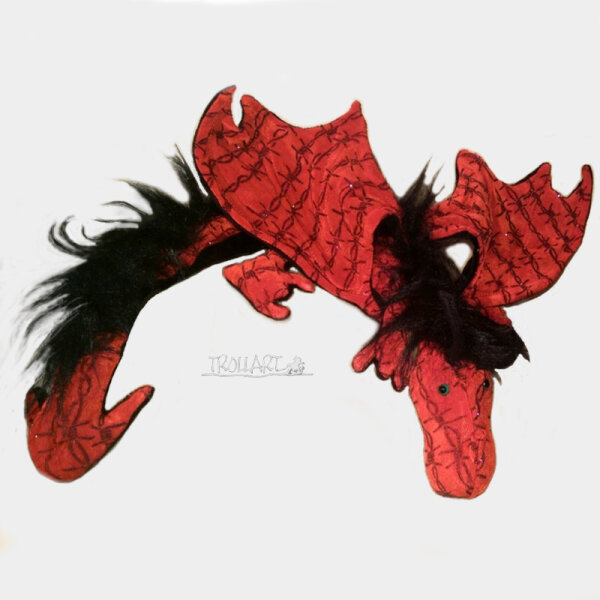 Shoulder dragon XXL, Special Ed., red barb, plushy crest
