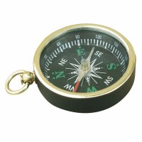 Kompass m. Ring, Messing schwarz lackiert, 4,5cm Durchmesser