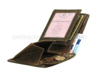 Bank note wallet with passport sheath, vintage style, leather