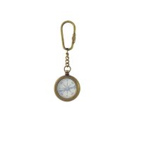 Keychain compass, antique brass