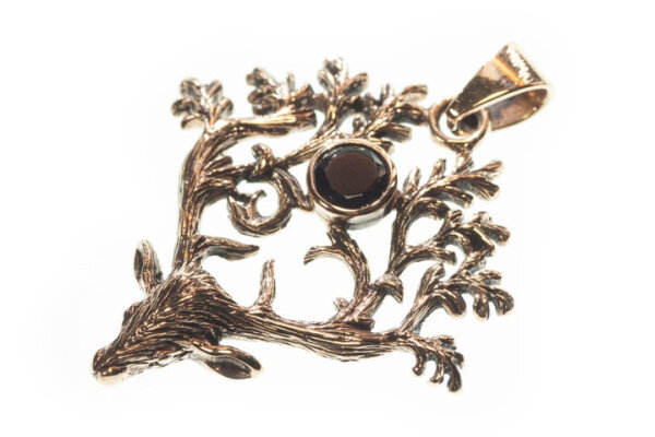 Hart Pendant, Bronze, black Zirkonia