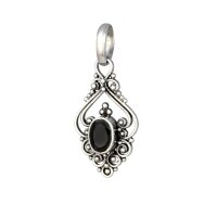 Black Zirconia Pendant, Silver 925, incl. Chain