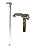 Walking cane with skull grip, L. 92 cm