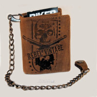 Combination wallet, Billy the Kid, Skull, vintage style, leather