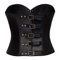 Corset, leather, black, XL, EU 50
