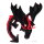 Shoulder Dragon XXL, black/red, red spiky crest