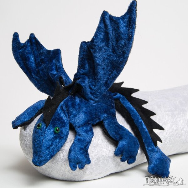 Shoulder dragon L2, dark blue, spiky crest