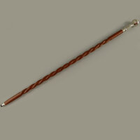 Walking Stick brown, turned, wood / nickel plated, L. 97cm