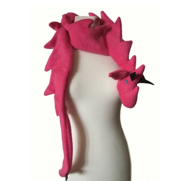Dragon Scarf pink with blue eyes