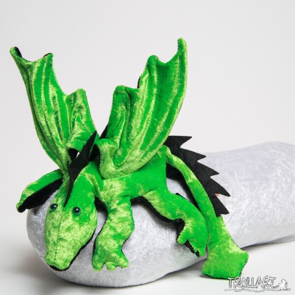 Shoulder dragon L2, poison green, spiky crest