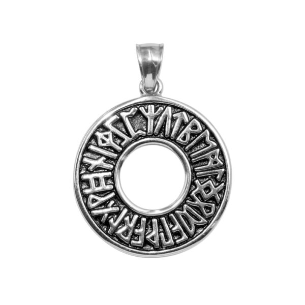 Celtic runes, pendant stainless steel incl. textile strap with carabiner clasp