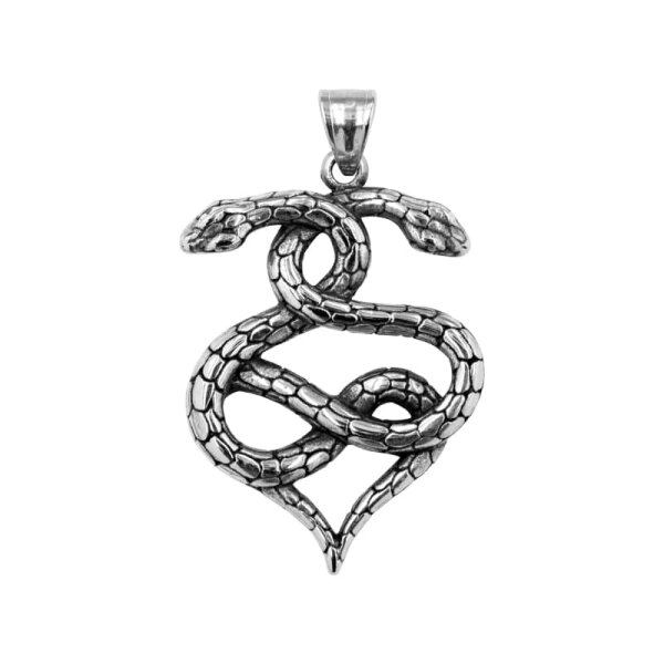 Snake, stainless steel pendant incl. textile strap