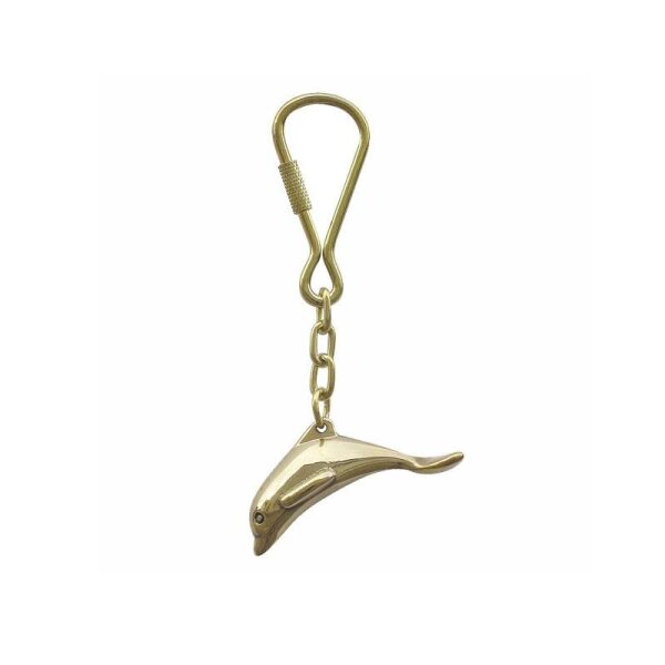 Dolphin, key ring, brass