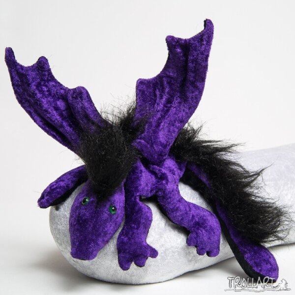 Shoulder dragon L2, violet, plushy crest