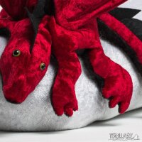Shoulder dragon L2, dark red, spiky crest