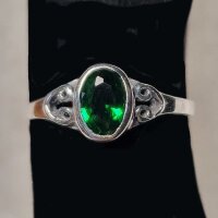 Elfen Ring, Grüner Zirkonia - Vintage Silber 925