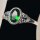 Fairy Ring, Green Zirconia - Vintage Silver 925