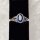Elfen Ring, Blauer Zirkonia, Vintage Silber, 925