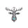Stainless steel pendant, deer with turquoise, incl. band