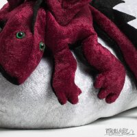 Shoulder dragon L2, bordeaux, spiky crest