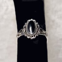 Bohemia ring, silver 925, onyx
