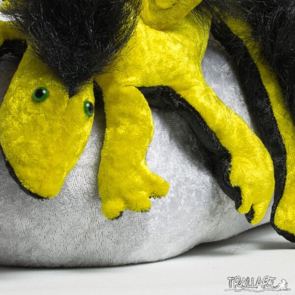 Shoulder dragon L2, bright yellow, plushy crest
