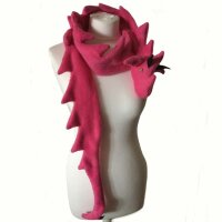 Dragon Scarf pink with green eyes